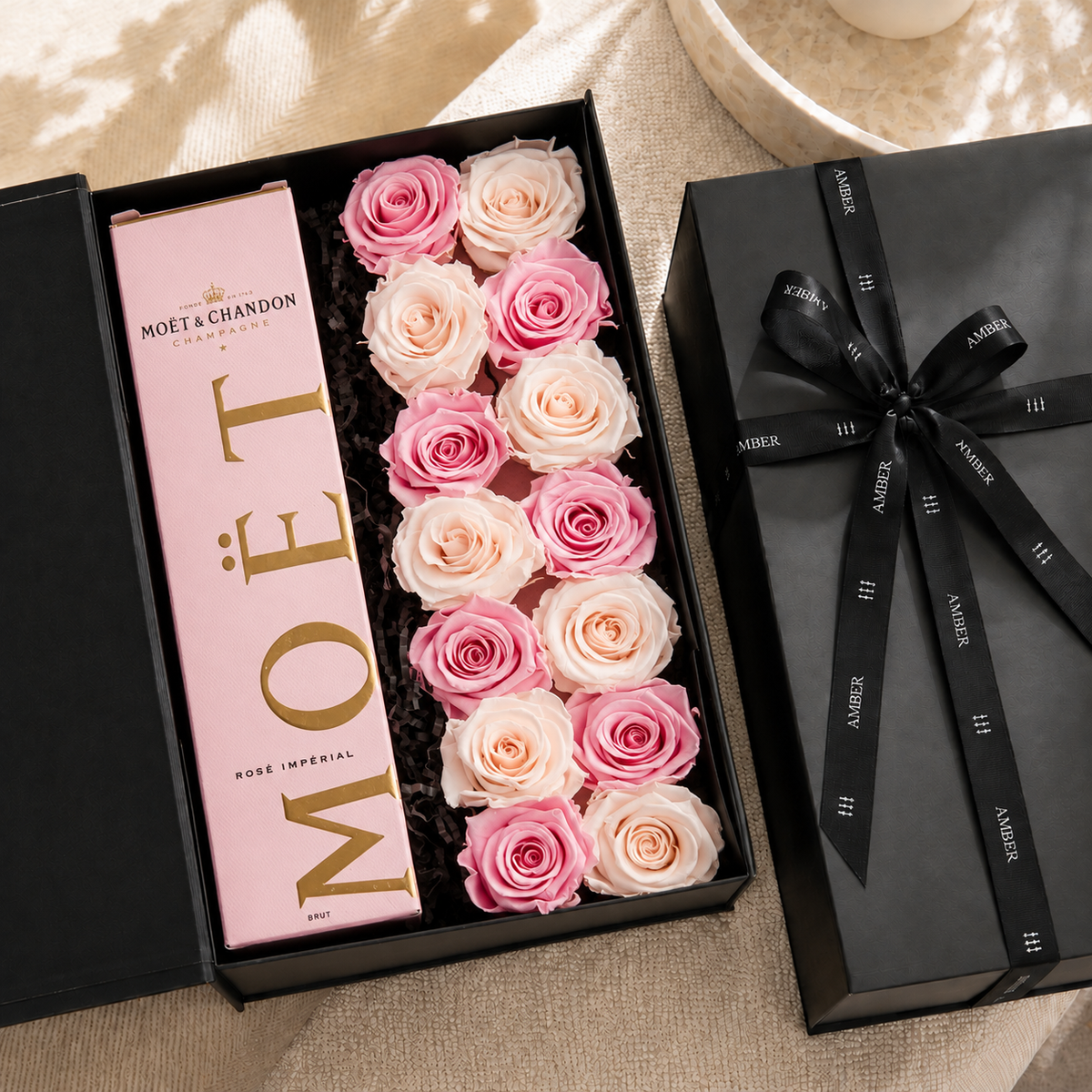 Pink Eternal Rose & Liquor Gift Box