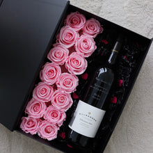 Load image into Gallery viewer, Engraved wine & Flowers Valentine Set