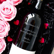 Load image into Gallery viewer, Engraved wine & Flowers Valentine Set