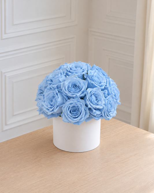 Baby Blue Eternal Rose Arrangement