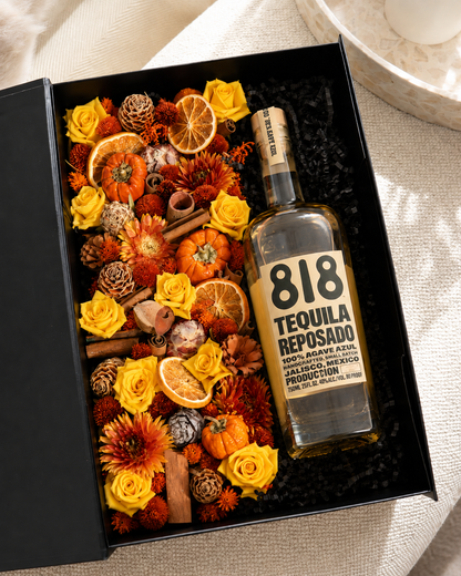 Harvest Spice Flowers & Liquor Gift Box