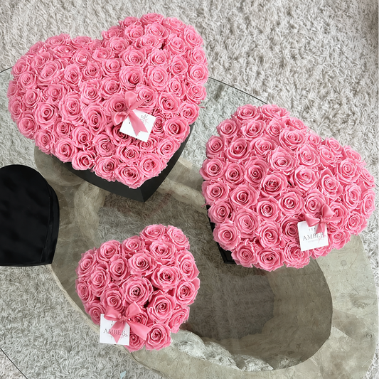 Pink Eternal Rose Heart Box