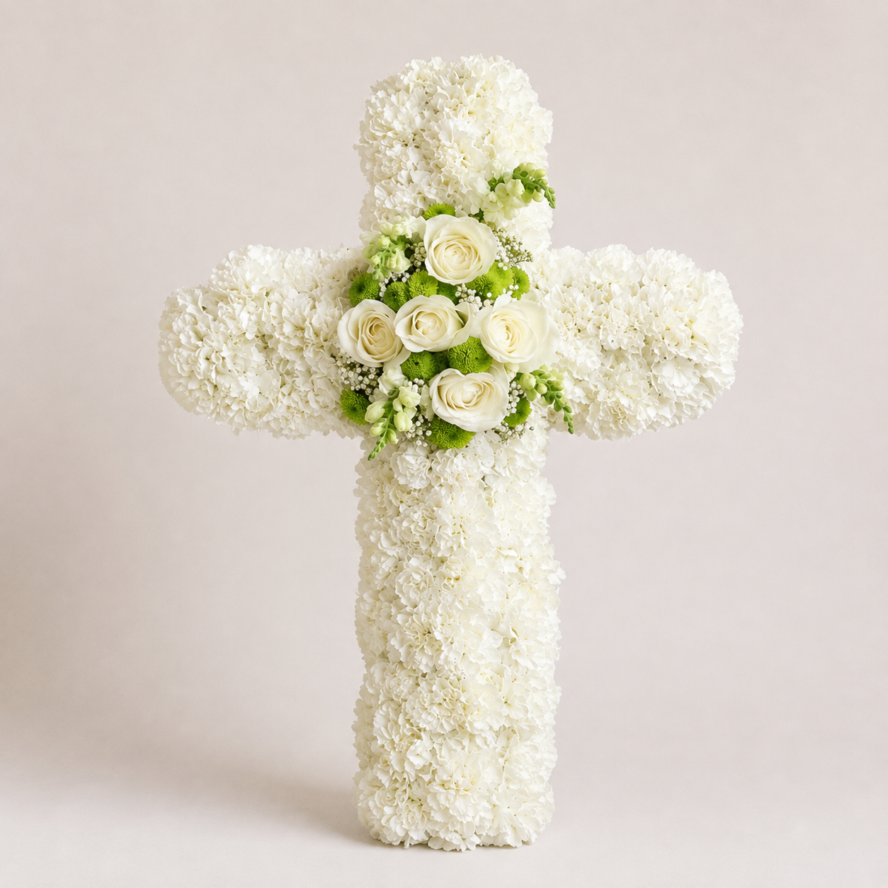 White Floral Cross Tribute