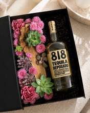 Load image into Gallery viewer, Purple Succulent Flowers &amp; Liquor Gift Box
