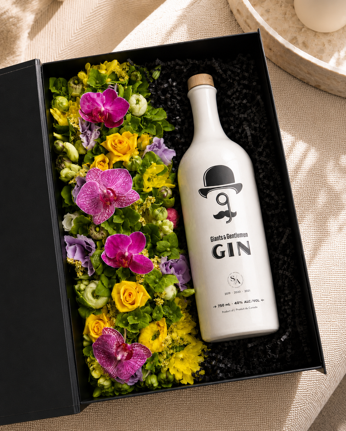 Orchid Garden Flowers & Liquor Gift Box