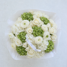 Load image into Gallery viewer, White &amp; Green Flower Bouquet
