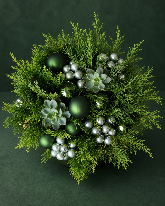 Emerald Evergreen Christmas Centrepiece