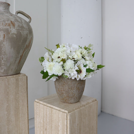 White Faux Flower Arrangement