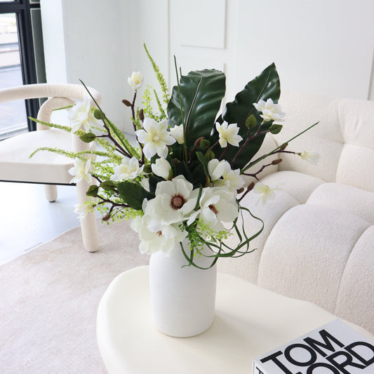 Elegant White Silk Floral Centerpiece