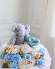 Load image into Gallery viewer, Baby Blue Welcome Baby Boy Flower Bouquet
