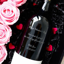 Load image into Gallery viewer, Engraved wine &amp; Flowers Valentine Set
