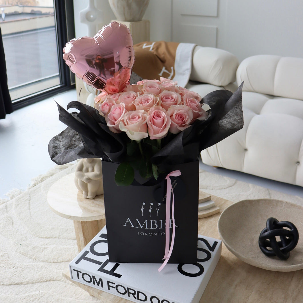 Valentines Pink Rose Bouquet