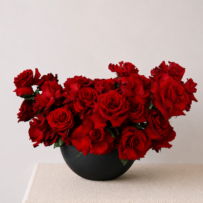 Red Rose Bowl Arrangement