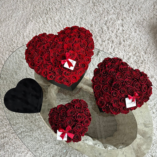 Eternal Rose Velvet Heart Box